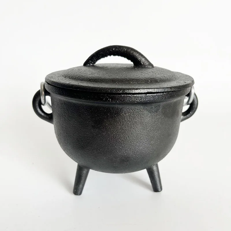 1/4# Cast Iron Mini Three Legs Cauldron Pot 400ml Plain
