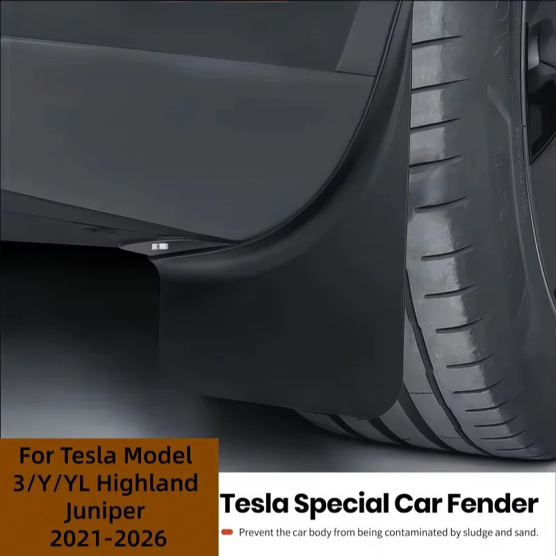 For Tesla Model 3/Y/YL Highland Juniper 2021-2026 Front Rear Wheel Mud Flaps Tesla Front Rear Fender Protector Accessories