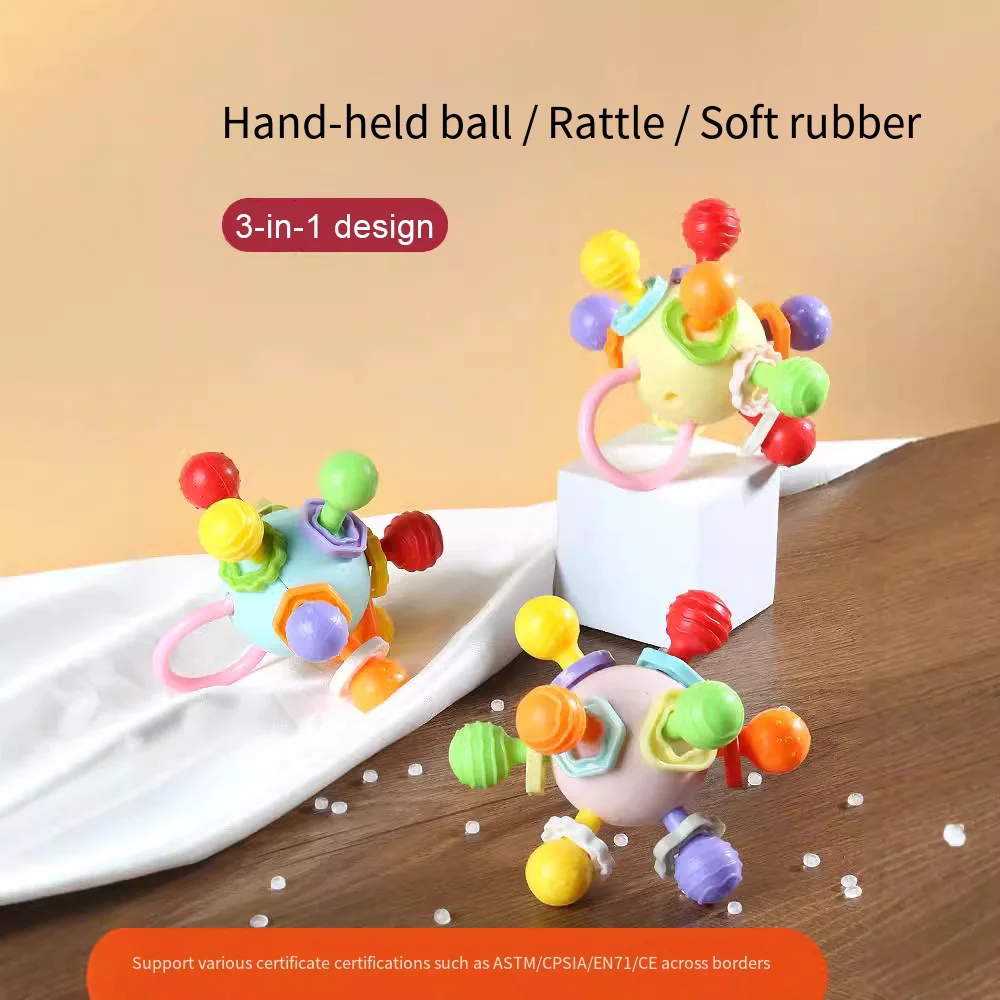 Rounded Baby Grasping Ball Toy Baby Toy for Early Educational Development  Safe for Teething and Chewing