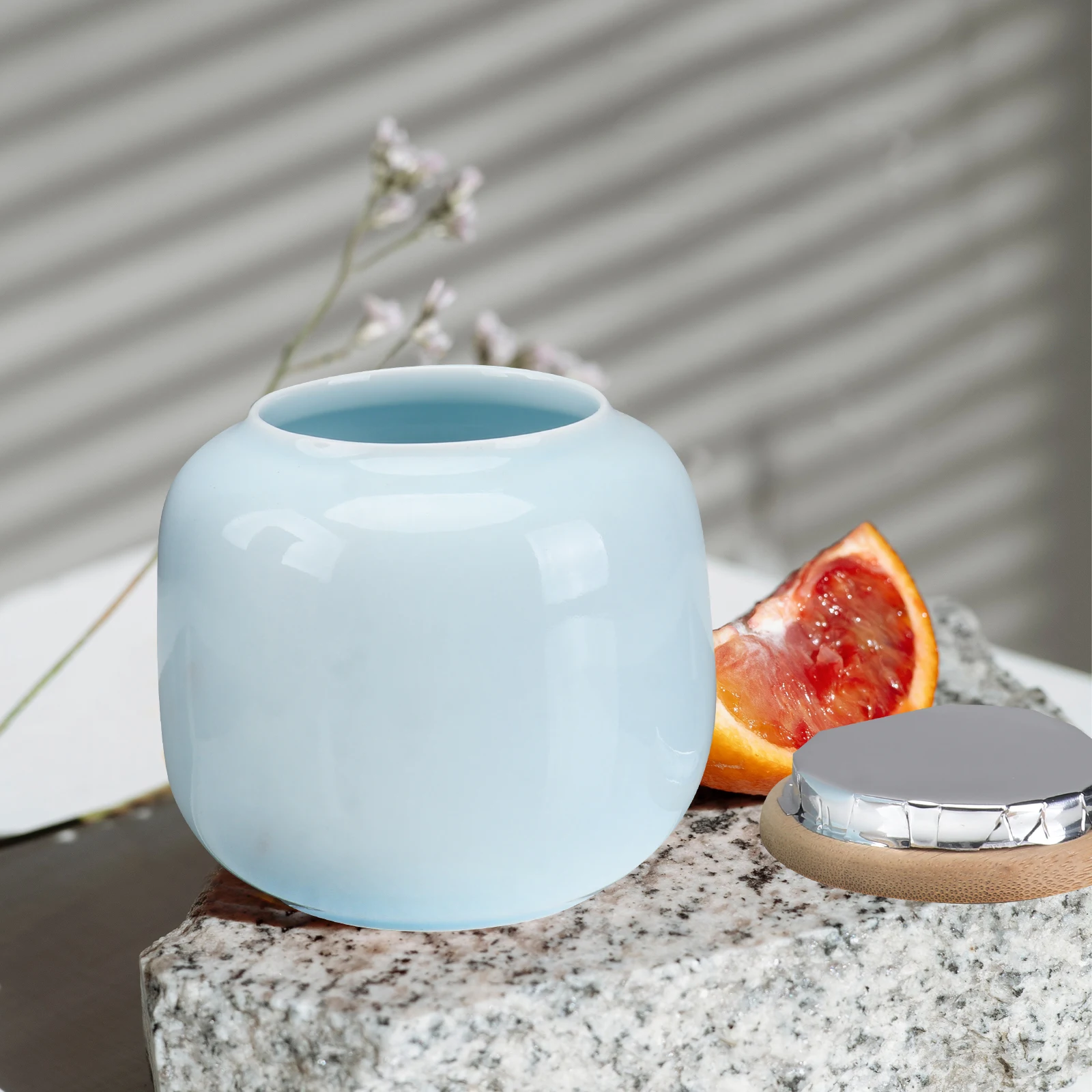 

1Pcs Ceramic Tea Storage Canister Sealed Jar Food Container for Home Tea Coffee Bean Ceramic Storage Can