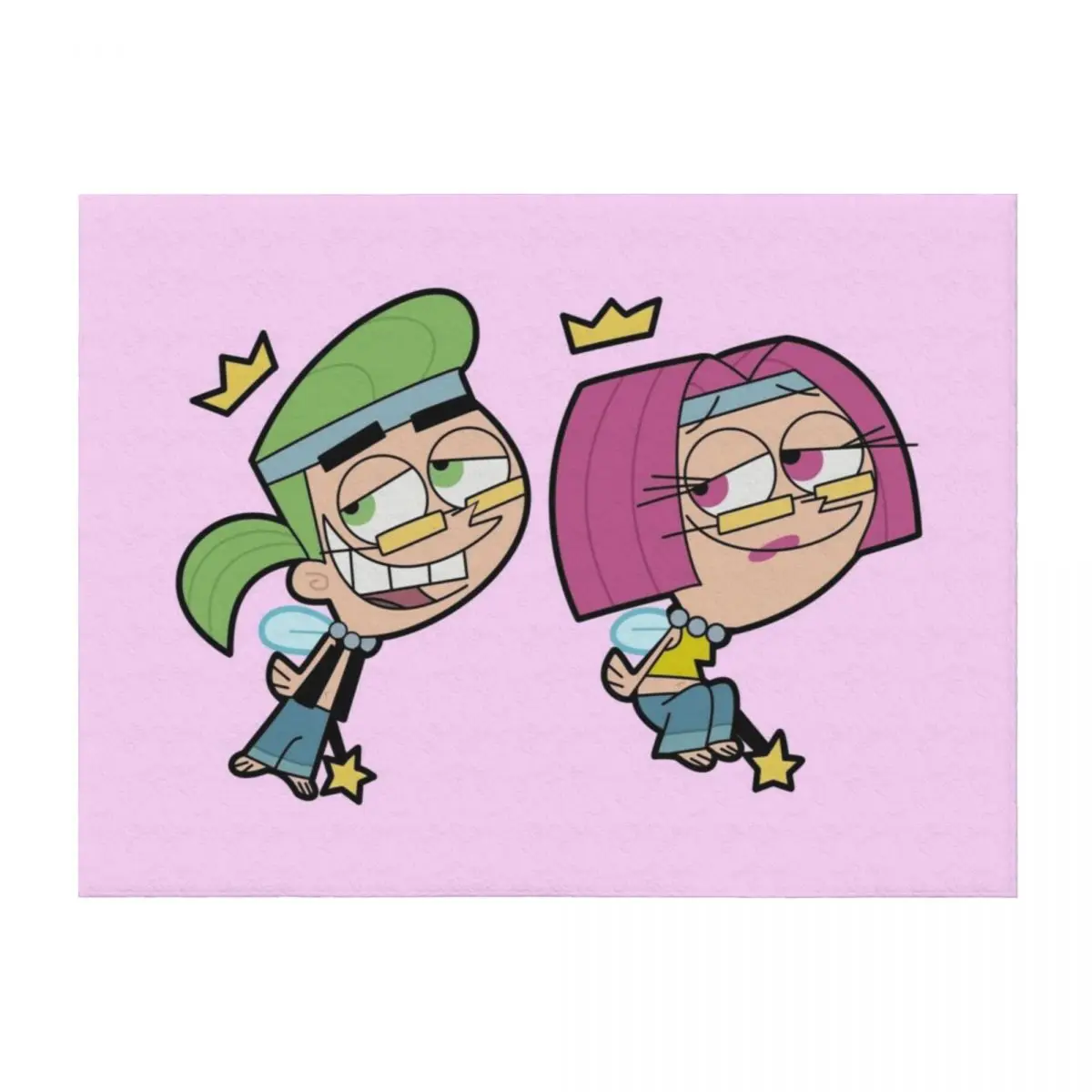 

Hippie Cosmo And Wanda Throw Blanket Plaid on the sofa heavy to sleep Retros Soft Plaid Blankets