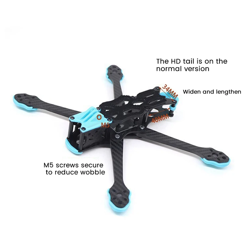 For APEX HD 5Inch HD5 Quadcopter Frame+3D Printed Parts Kit 5.5Mm Arm Carbon Fiber For FPV RC Racing Drone