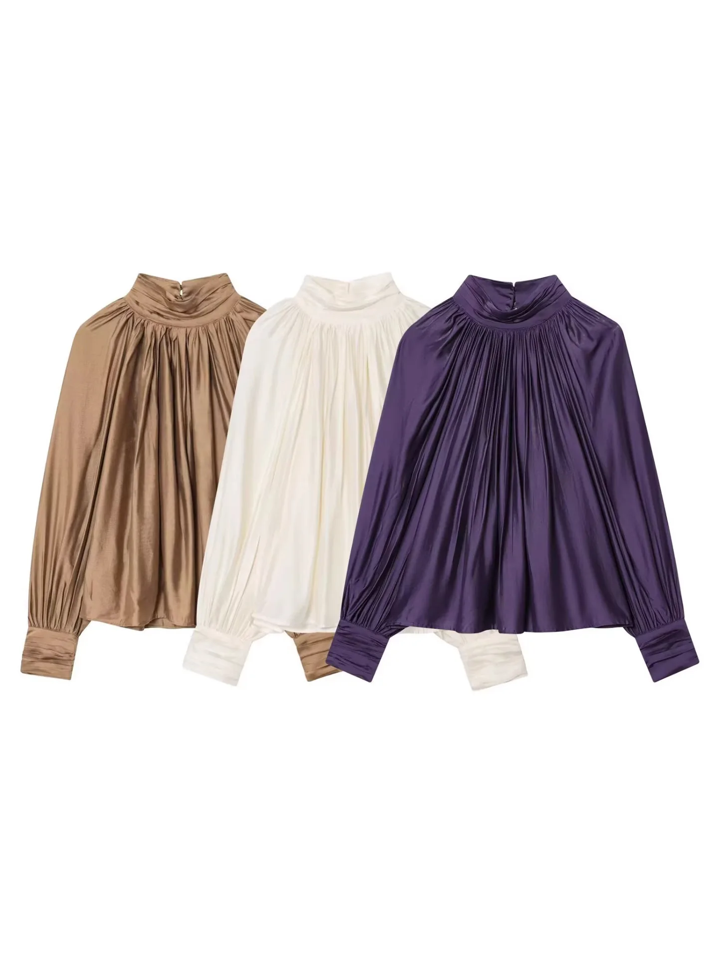 

Женская модная блузка с длинным рукавом и застежкой на спине, новинка весенней коллекции