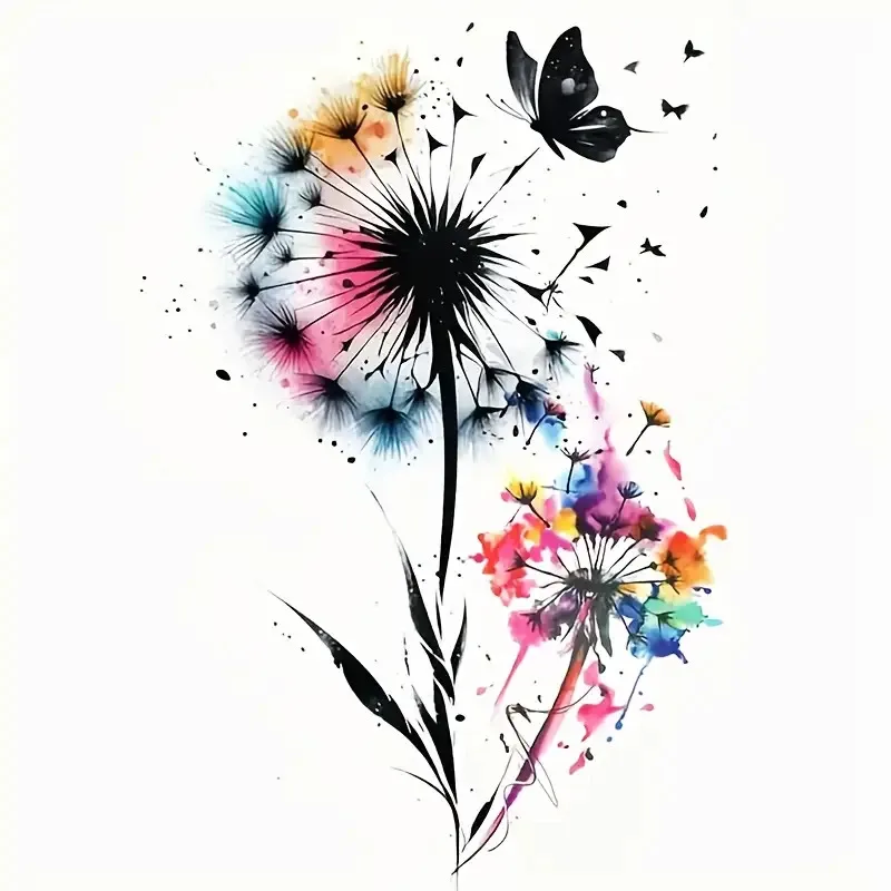 Adesivo de Vinil 2D em Forma de Borboleta Dandelion, Impermeável, Adesivo DIY de 7 Polegadas para Carro, Caminhão, Moto, Laptop, Copo, Decoração de Parede e Janela