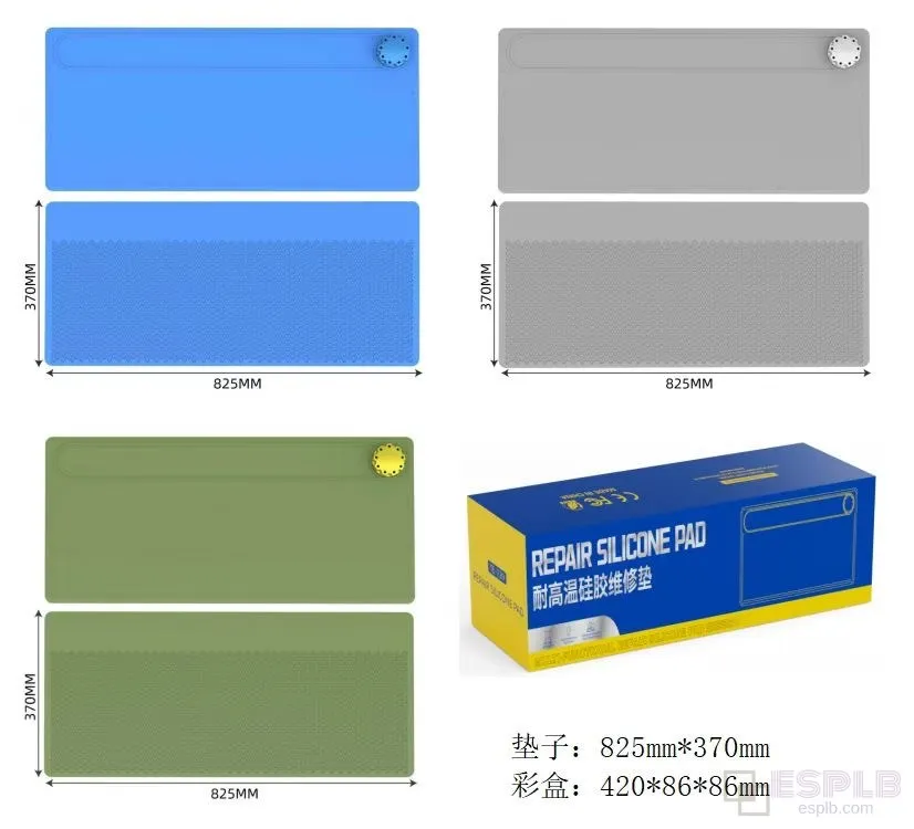 ESPLB 825X370mm Größte Arbeitsmatte Isolierung Gummi-Reparaturmatte Hochtemperaturbeständige Matte mit Schraubendreher-Aufbewahrungsbox – Detail 1