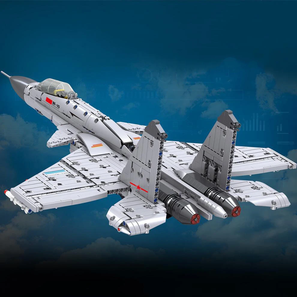 China Modern Military Flying Shark J-15 Eagle Fighter Building Block Airplane Flanker-D Bricks Consturction MODEL Sets Toys