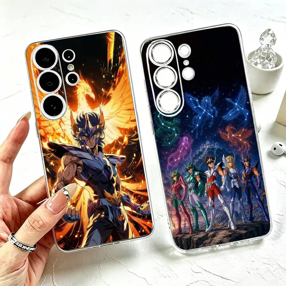 S-Saint Seiya Vintage Anime  Phone Case Transparent Silicone Soft For Samsung S25,S24,S21,S22,S23,S30,Ultra,S20,Plus,Fe