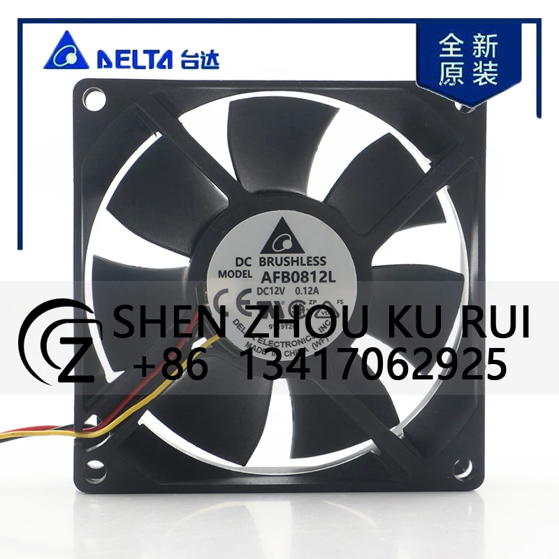 

Delta 5 В 24 В 48 В постоянного тока 12 В 0,12 А AC EC 8025 80X80X25MM 8 см Блок питания для корпуса процессора Компьютер Ультра-тихий 3-проводной охлаждающий вентилятор AFB0812L