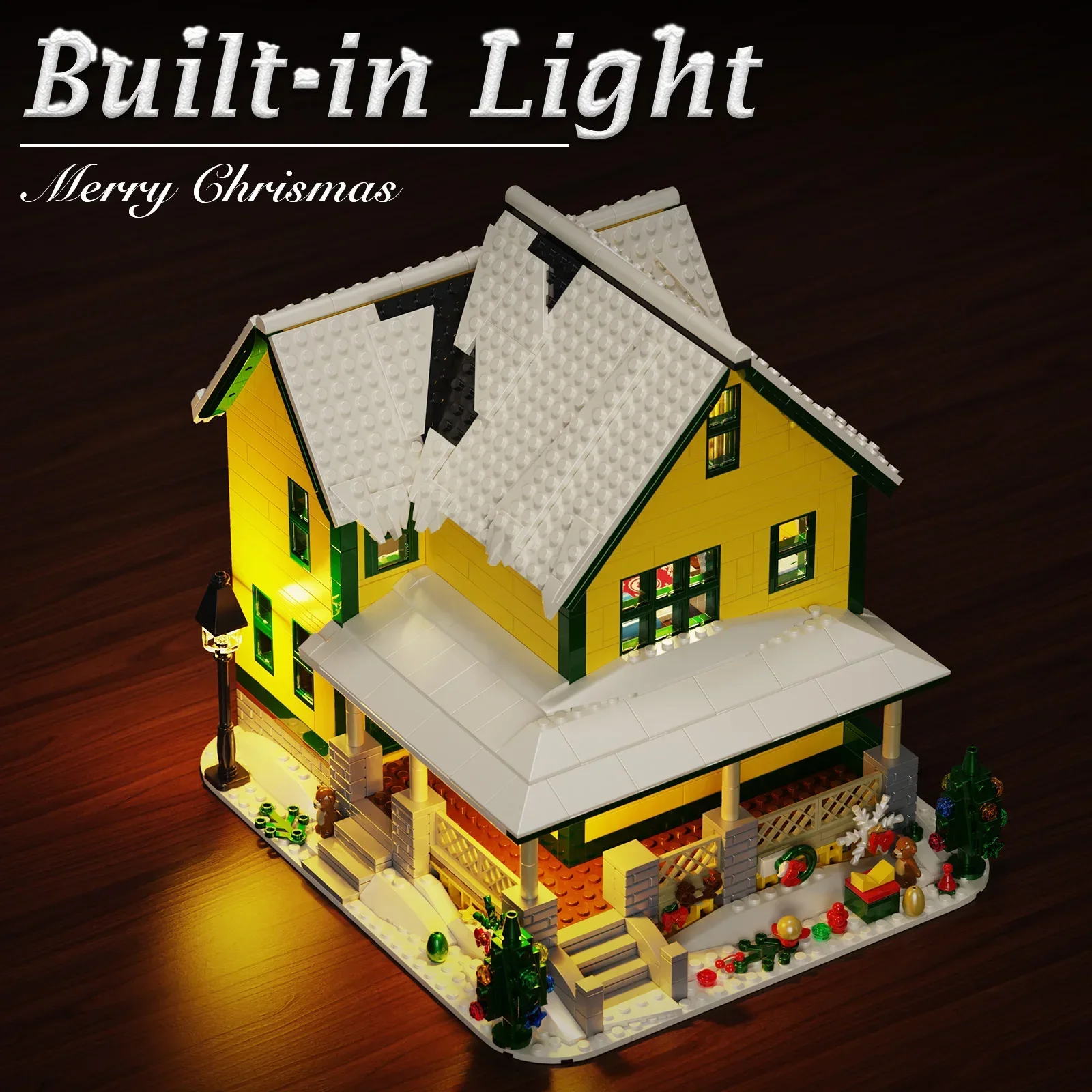 Winter Snowhouse Bricks Building Blocks Christmas Storys House Building Blocks Toy With LED Light Model Toys for Kids XMAS Gifts