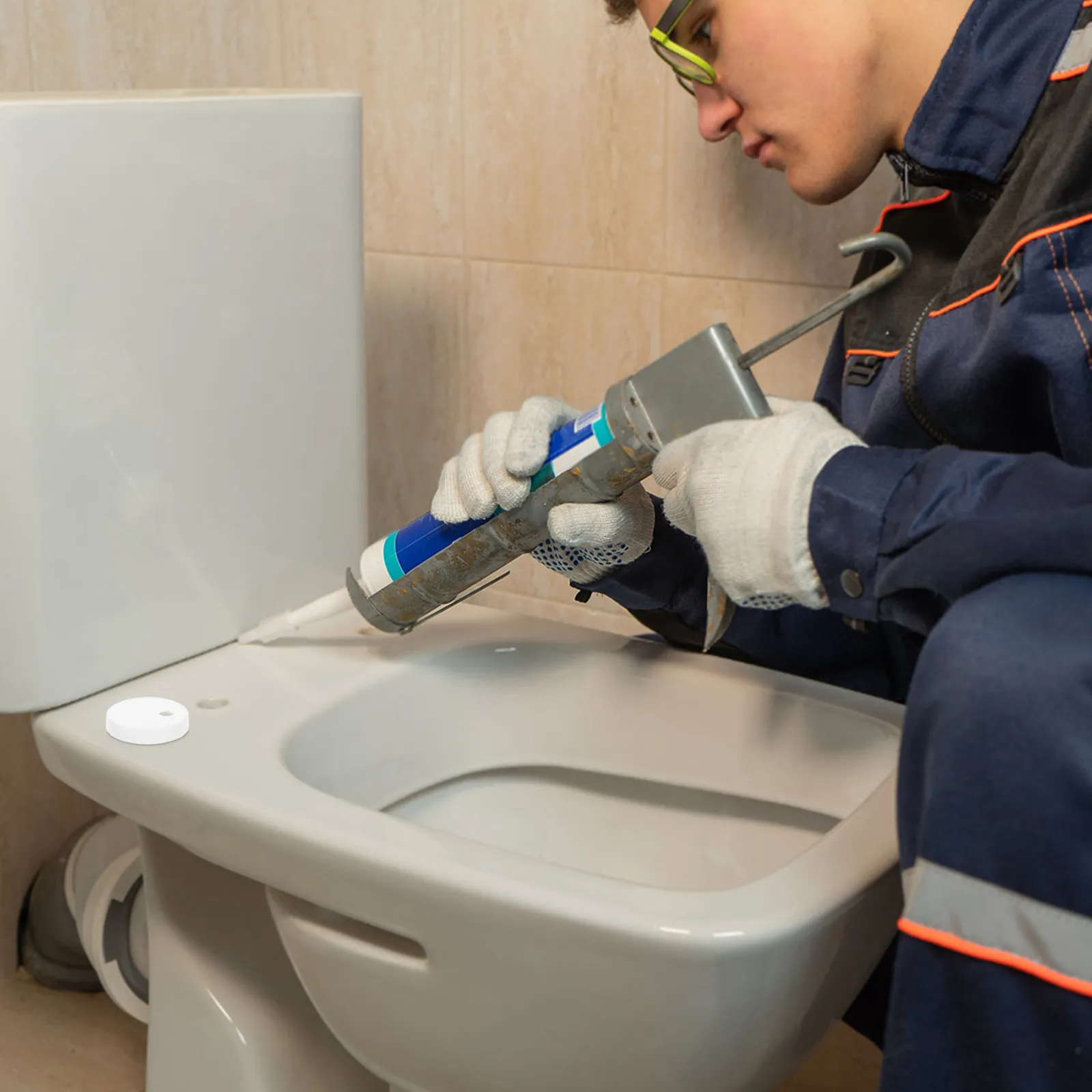 

1 пара белых круглых пластиковых заглушек для унитаза, 45 мм, универсальные декоративные колпачки для винтов, для установки на крышку унитаза в ванной комнате