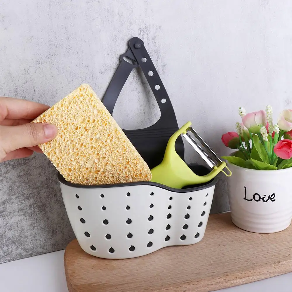 

Space Saving Multi-Purpose Soap Bathroom Supplies Non Perforated Sponge Storage Rack Drain Basket Storage Bag Sink Basket