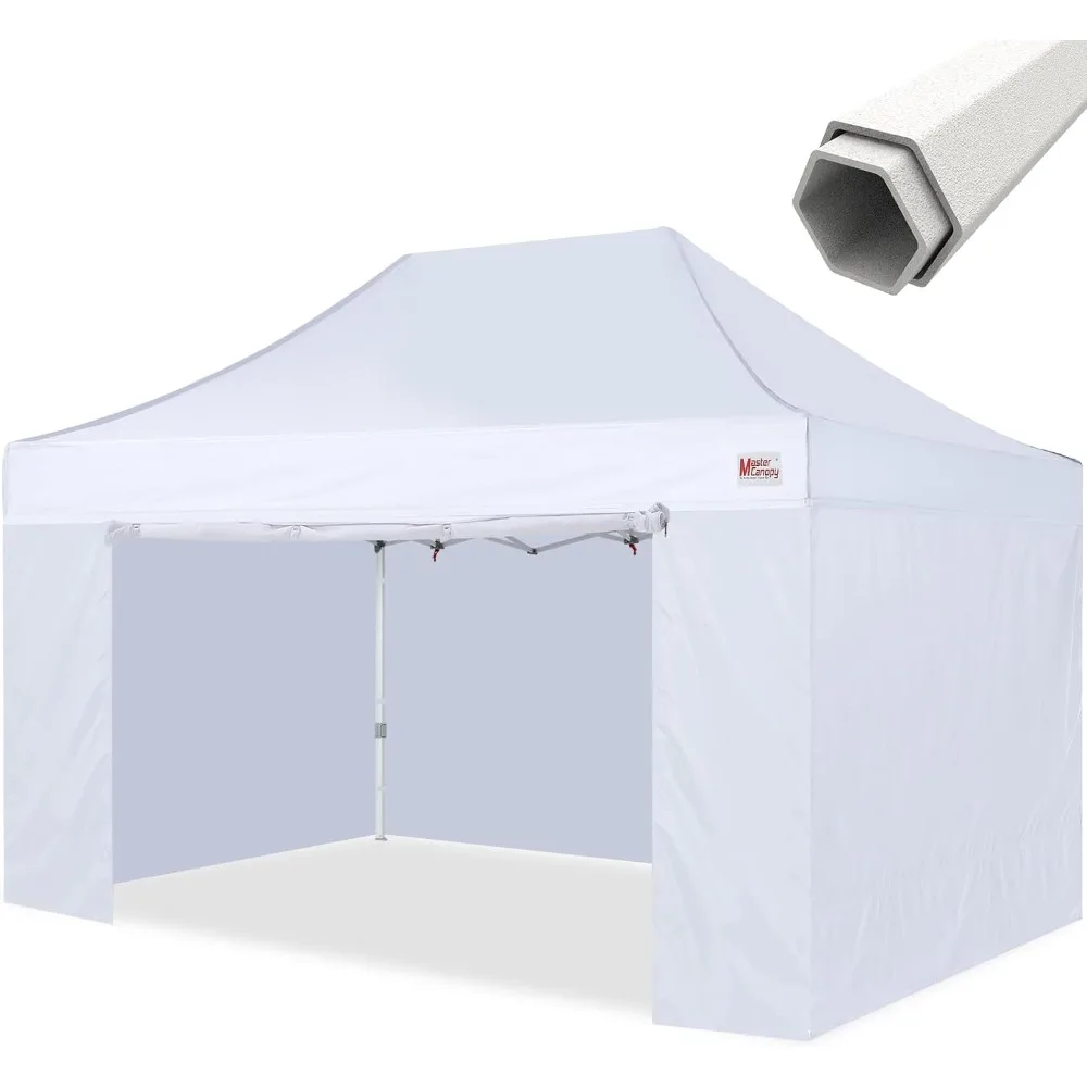 10x15 Premium Heavy Duty Pop Up Commercial Instant Canopy with Sidewalls(10x15 White)
