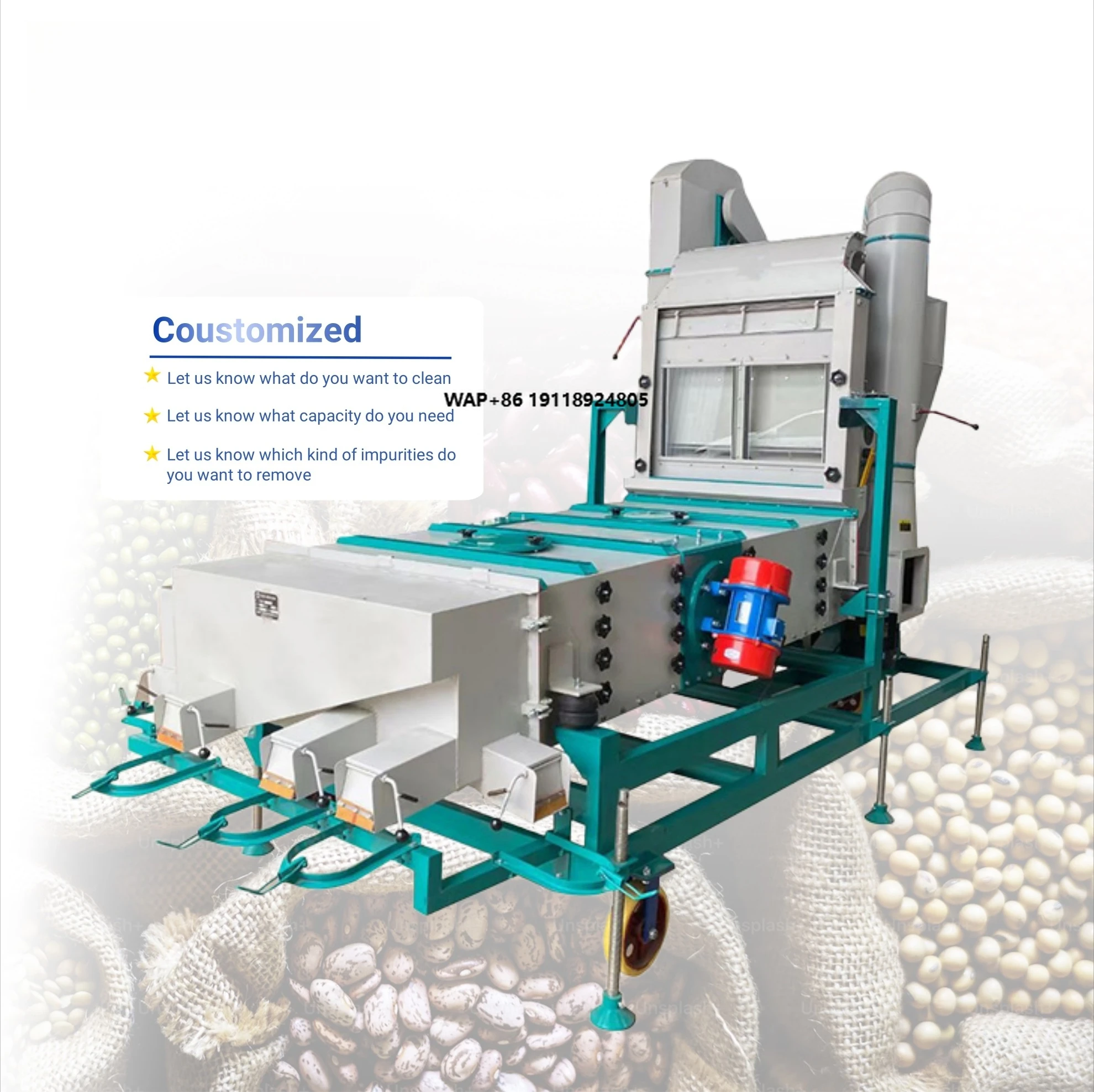 Seed Cleaner Machine | Compact Design for Farms, Rice/Wheat/Millet Seed Sorting