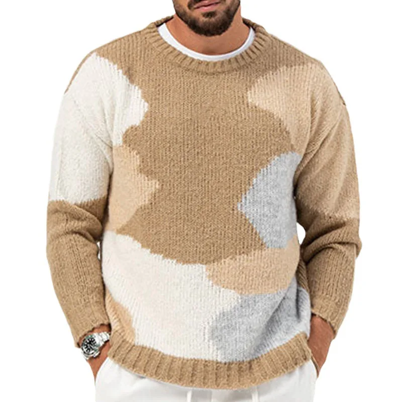 And Spring Autumn Fashion New Boys Color Sweater Crew-Neck Pullover Young Men's Sweater