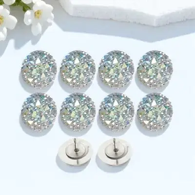 

10pcs Rhinestone Push Pins Multi-Function Thumbtacks For Cork Board Map Markers Bulletin Board Home Office Desk Accessories