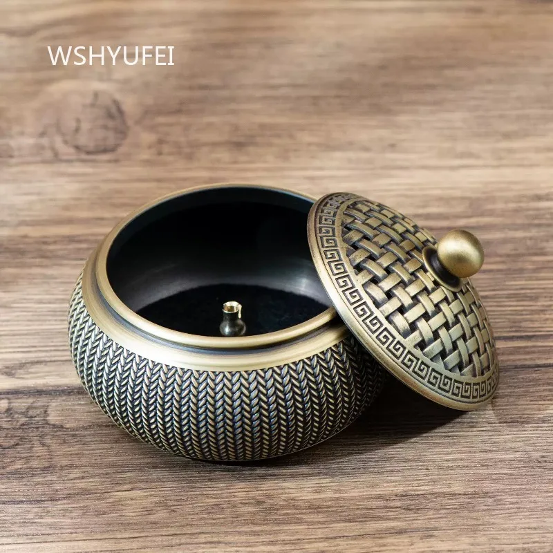Brass Incense Burner Chinese Imitation Weaving Incense Burner Sandalwood Base High End Household Ornaments Home Decor