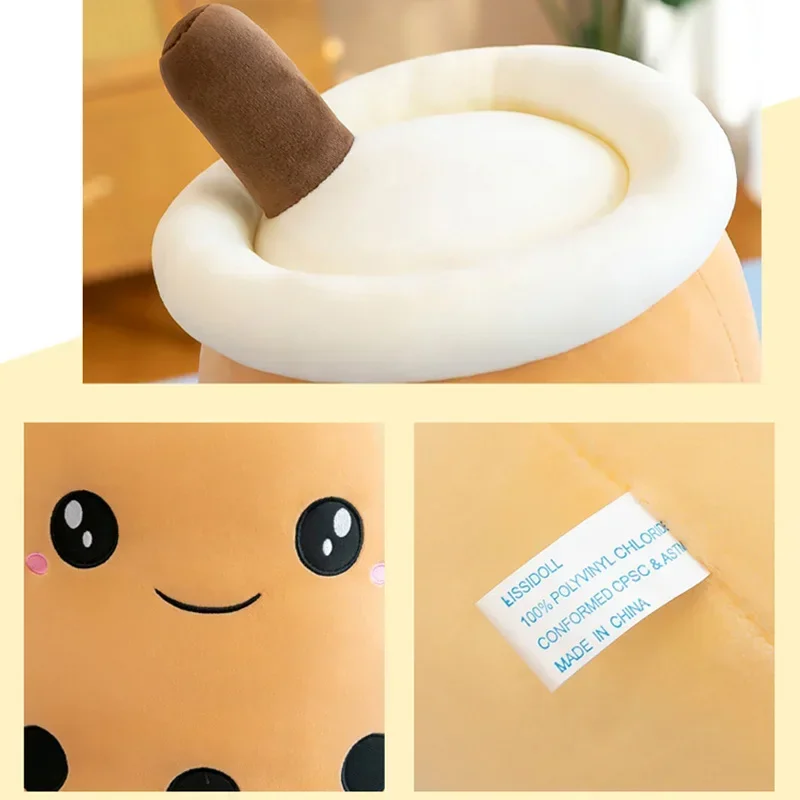 24 cm schattig gevuld Boba pluche Bubble Tea Real-life Bubo voedselmelkbeker knuffelkussen