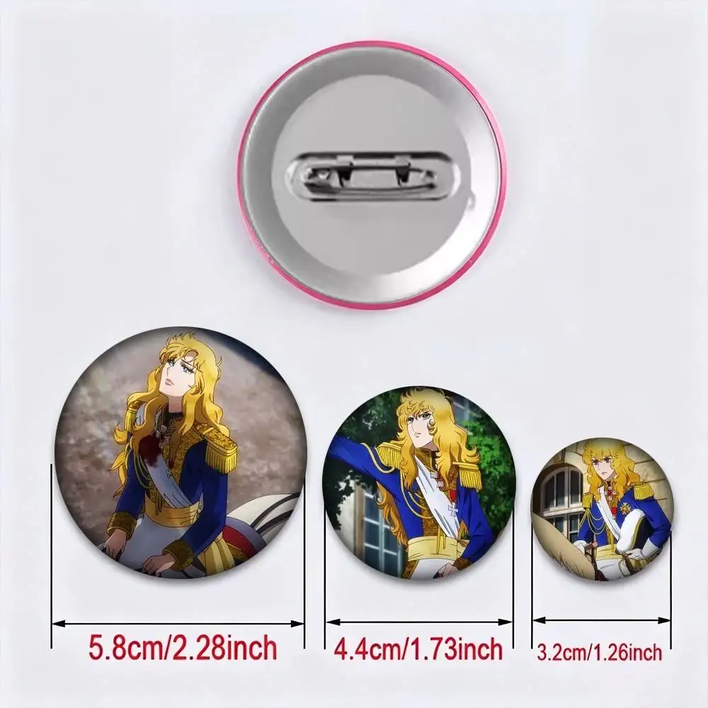 Rose of V-Versailles Lady Oscar  25mm 32mm 44mm 58mm 75mm Brooches Badges Pins for Accessories Gift
