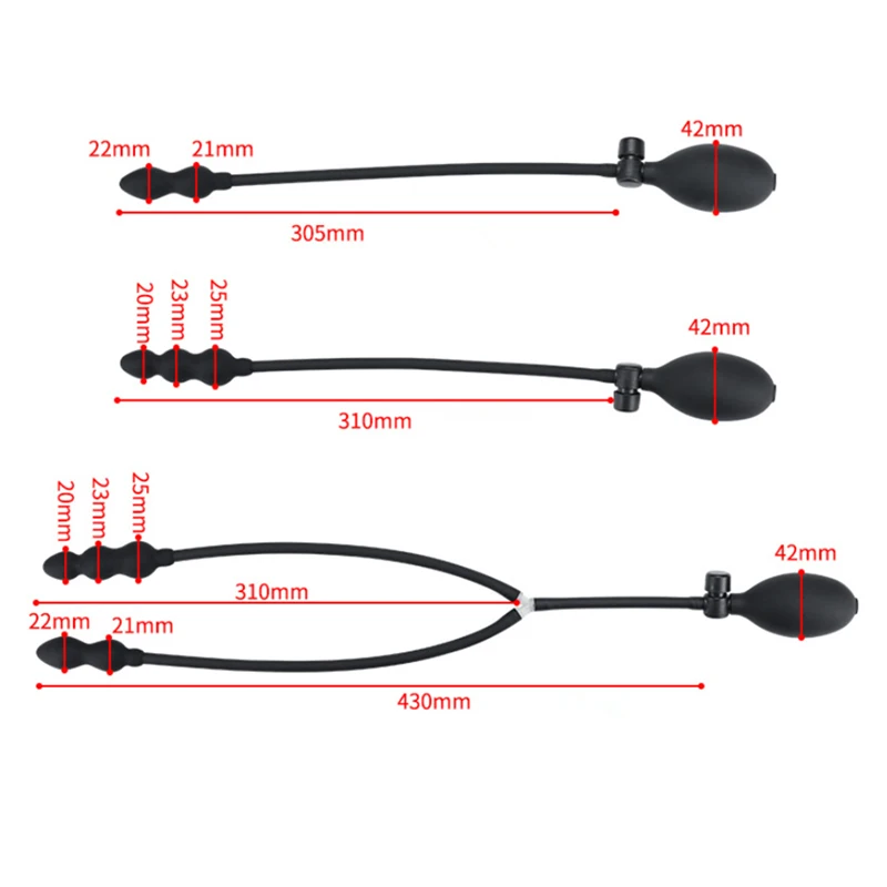 1Pc Silicone Inflatable Anal Plug Double Ball Butt Plug Expandable Trainer Anal Dilator Dildo for Women Men Adult Sex Toy. view 6