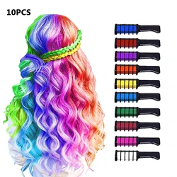 Kit de maquiagem de giz de cabelo para meninas, corante temporário, lavável, temporário, aniversário, halloween, natal, brinquedos infantis, novo, 10 cores