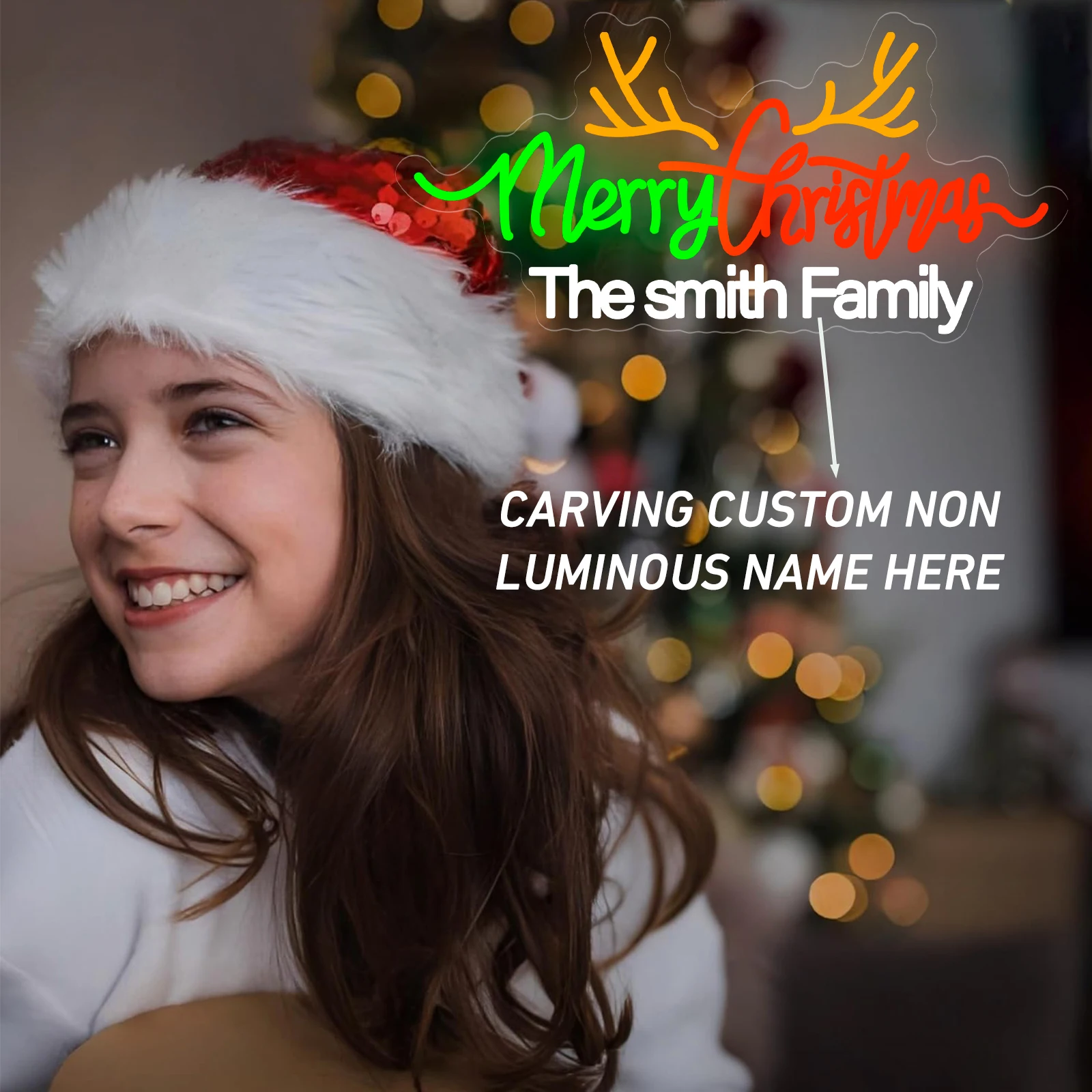 علامة نيون مخصصة لعيد الميلاد علامة نيون LED مخصصة تعمل بمنفذ USB علامة اسم شخصية ديكور جدار لحفلات الزفاف وأعياد الميلاد والهالوين