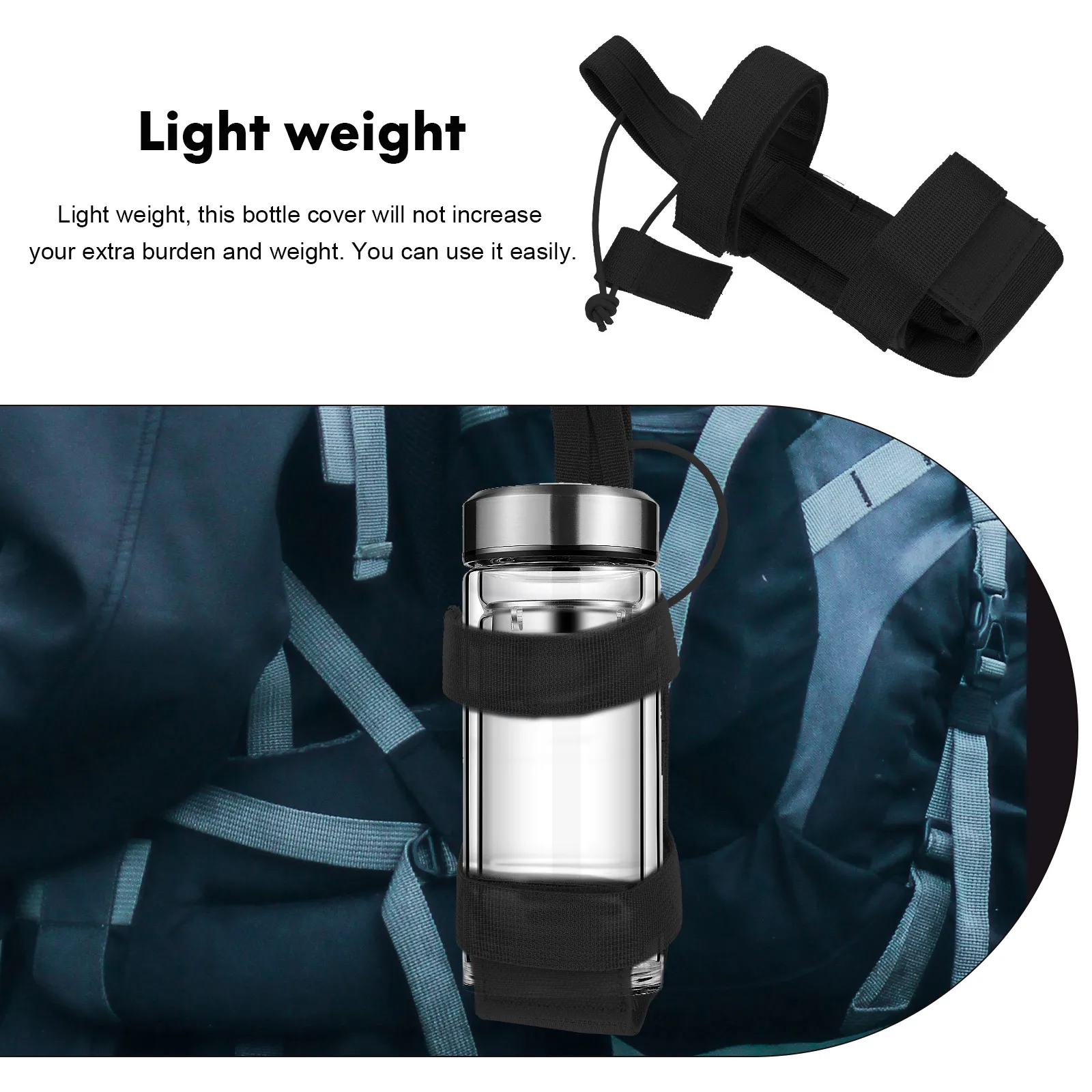 

Outdoor Water Cup Cover Bottle Holder Strap Kettle Camping Supplies Bottles Straps Sleeve Sports Black Lightweight Portable