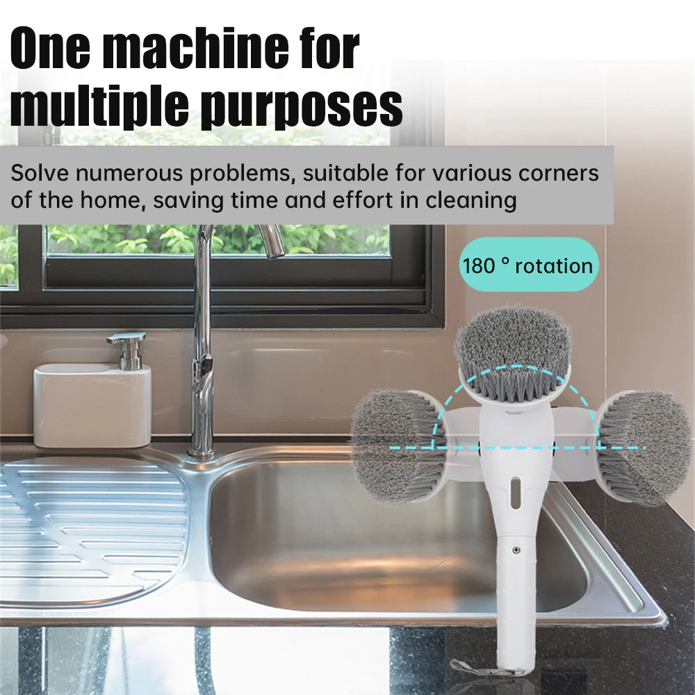 Electric Cleaning Brush 8 in 1 Multifunctional Household Wireless Rotatable Cleaning Brush For Bathroom Kitchen Windows Toilet