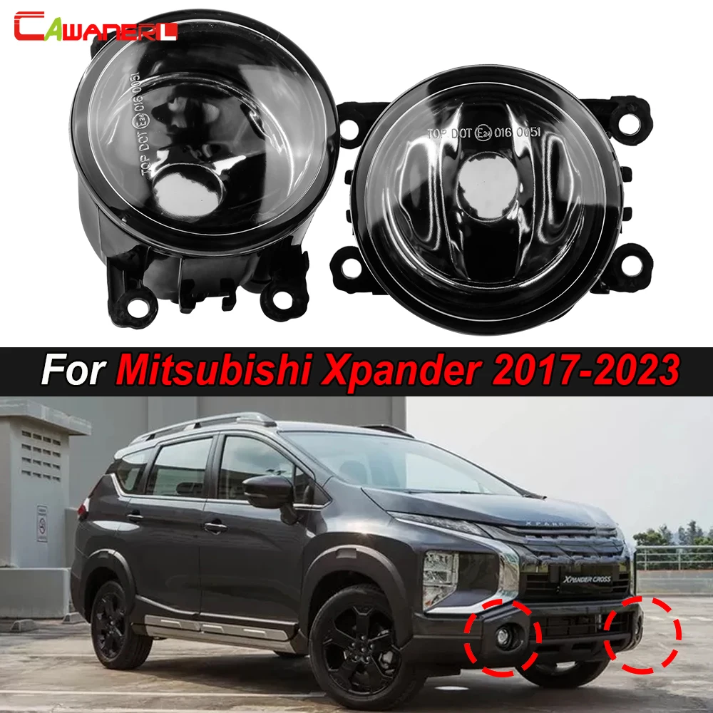 

2 Pieces Car H11 Fog Light Assembly Daylight For Mitsubishi Xpander 2017-2023 Glass Lens Lampshade + 100W 55W Halogen LED Bulb
