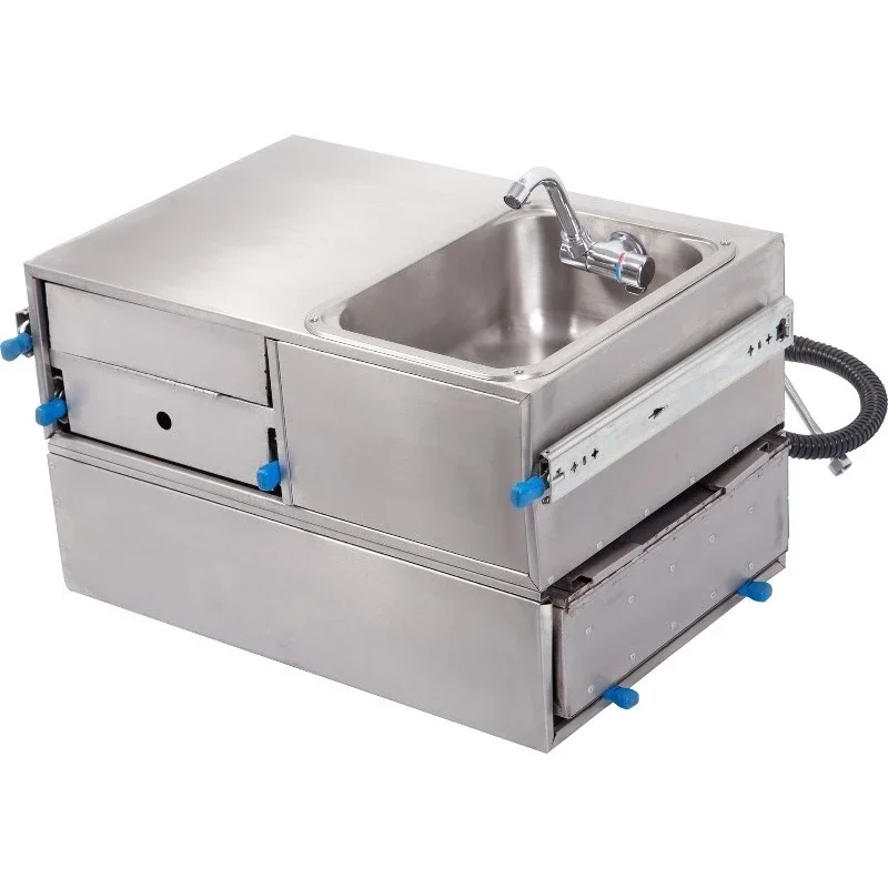 Outdoor play RV multi-functional integrated pull-out kitchen pull-out stove with sink
