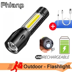 Rechargeable Usb Led Flashlight Strong Portable Mini Lantern Zoom Led Work Light XPE Flash Light Ultra Powerful Torch