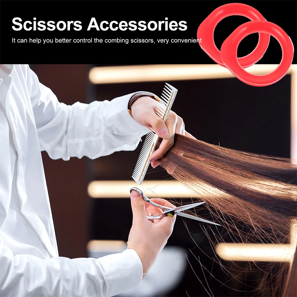 

4pcs Silicone Scissor Finger Rings Non-Skid Hairdressing Shear Protector Pet Grooming Grip Cover For Comb Useful Clipper