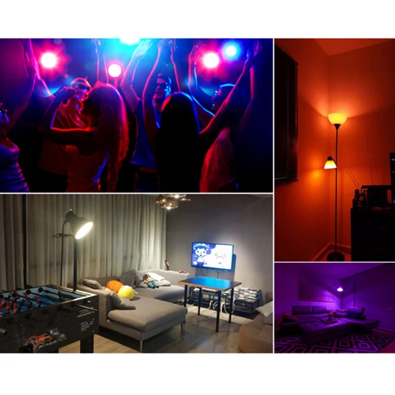 TKOH-Tuya GU10 bombilla LED inteligente regulable 5W AC200-240V WIFI + Bluetooth Control por aplicación Smart Life funciona con Alexa Google Home