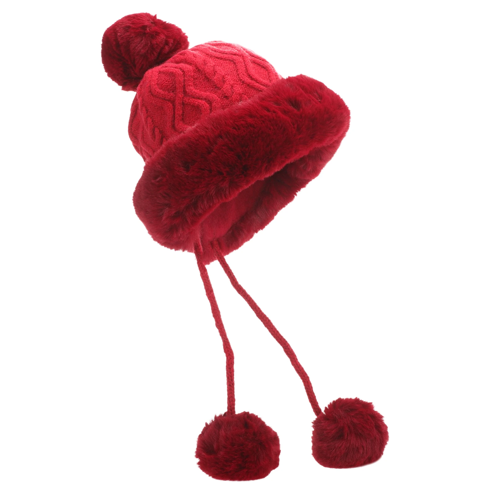 

Warm Wool Hat Winter Thicken Comfortable Sun Visor Women Polyester Outdoor Miss