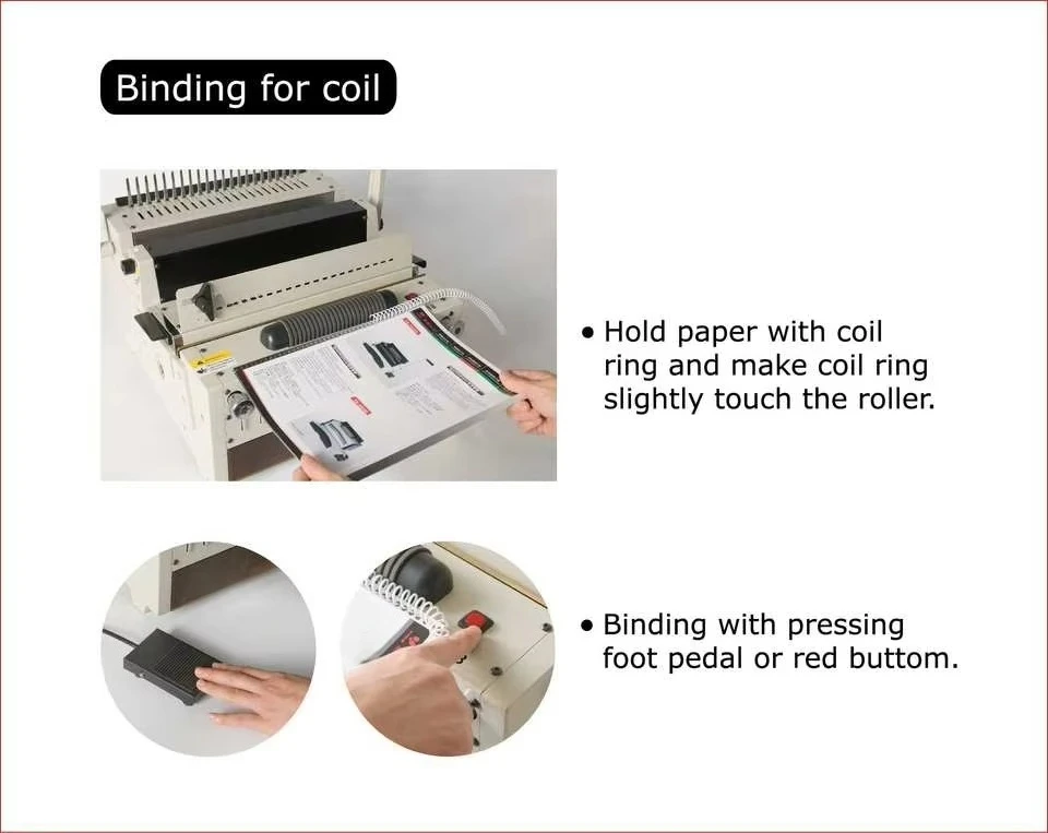 6918 Four Molds Book Binding Machine Wire Spiral Binder Punching Binding Machine Coil Comb Binder Machine