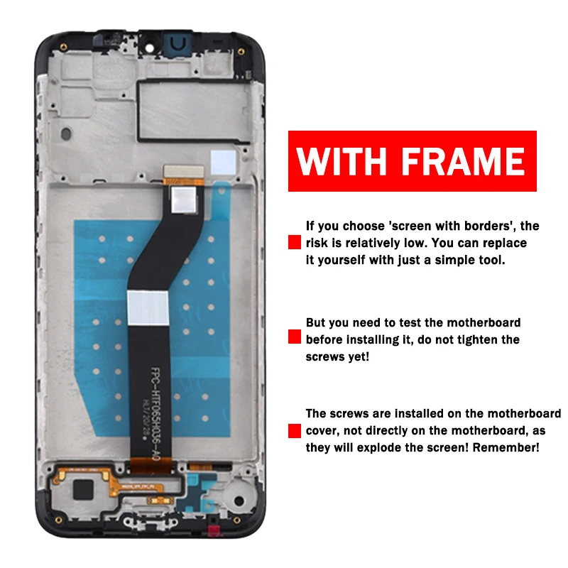 6.5\'\'IPS For Motorola Moto G8 Power Lite LCD Display with frame Touch Screen Digitizer For Moto G8Power Lite XT2055-2 lcd