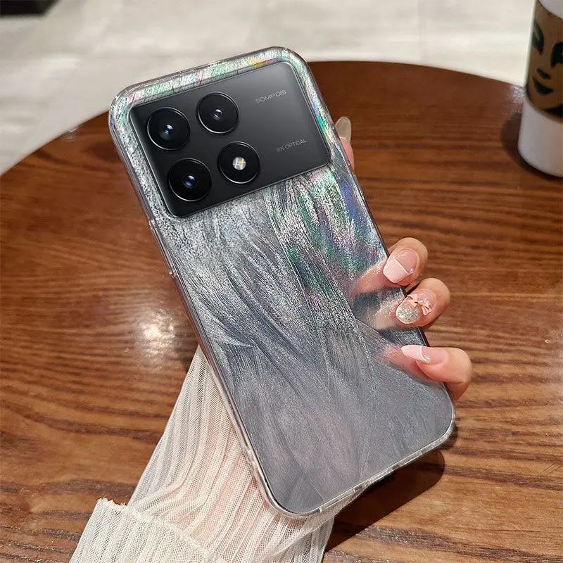 

X6 X 6 pro Luxury Aurora Siliver Case For Xiaomi poco x6 M6 X3 F5 pro X6pro X5pro M6pro x3pro F5pro M3 F3 IMD Hard Back Cover