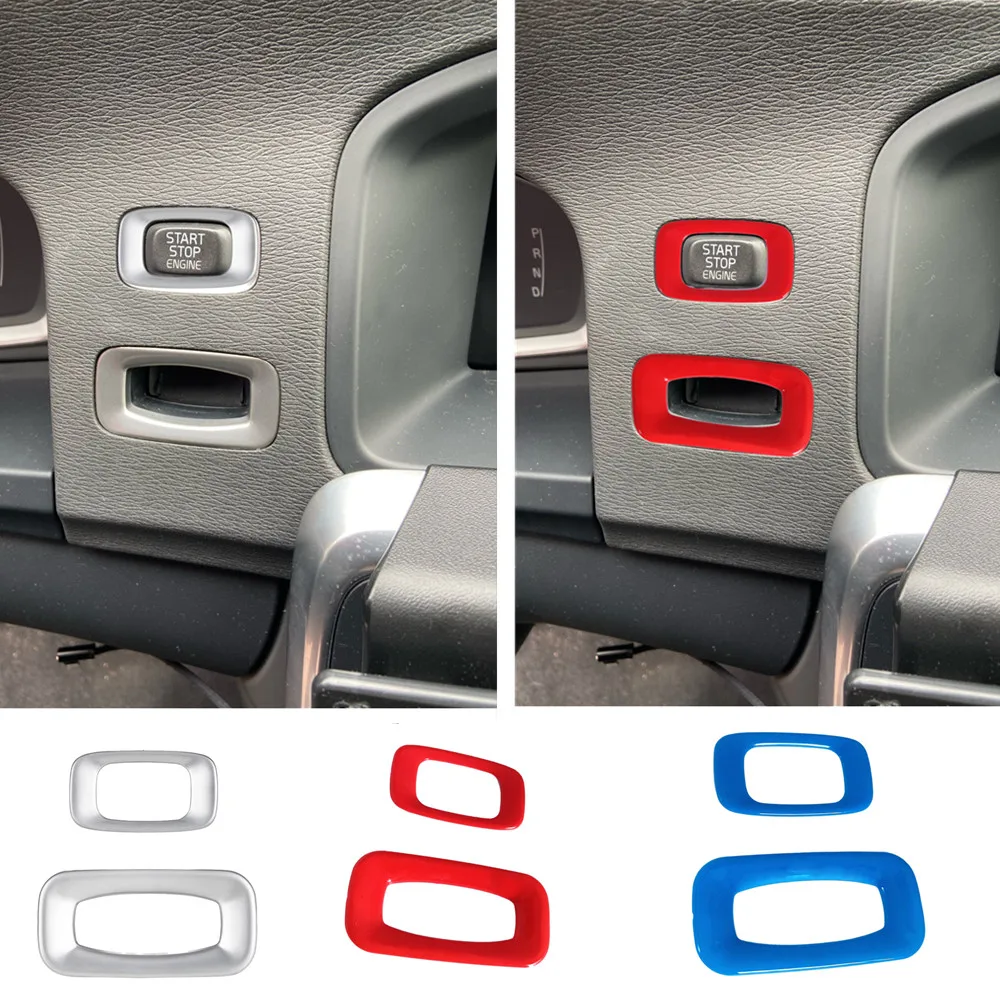 Car Styling Engine Start Stop Switch Button /Key Panel Keyhole Trim Sticker Cover For Volvo V40 V60 S60 XC60 S80 V50 V70 XC70