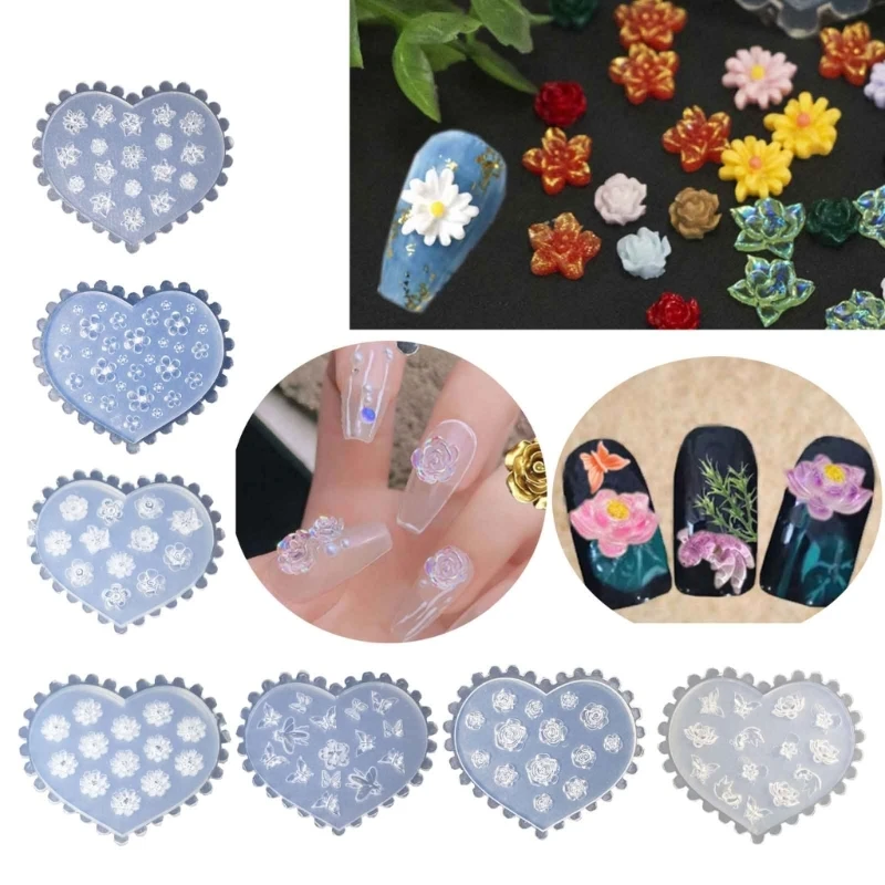 Molde silicone para arte unhas, escultura pó cristal, ferramenta para arte unhas, dropship