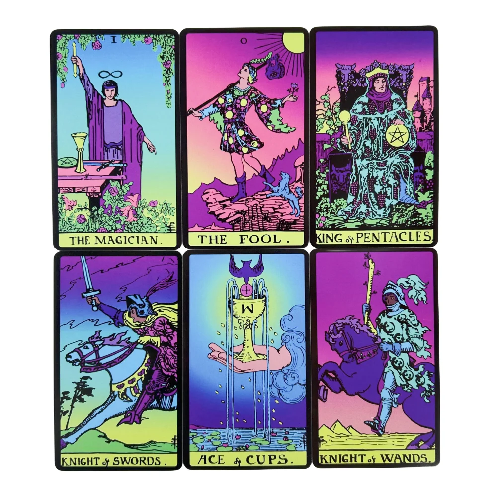 Neon Rider Tarot Cards Game After Divination Deck English Versions Edition Oracle Board Playing Table Game For Party