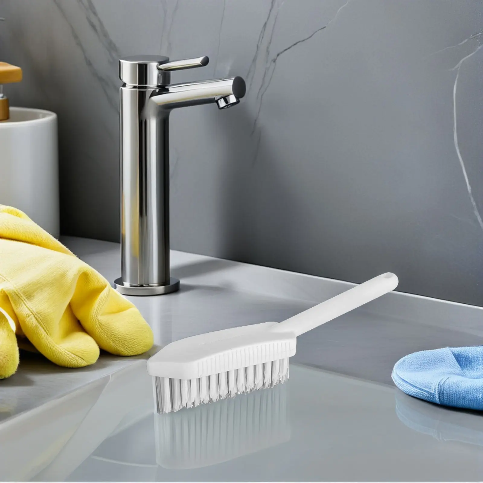 Brosse ergonomique en forme de V pour les joints de carrelage, nettoyeur de carrelage, outil de nettoyage pour la salle de bain, la cuisine, les toilettes, poils résistants pour les saletés tenaces