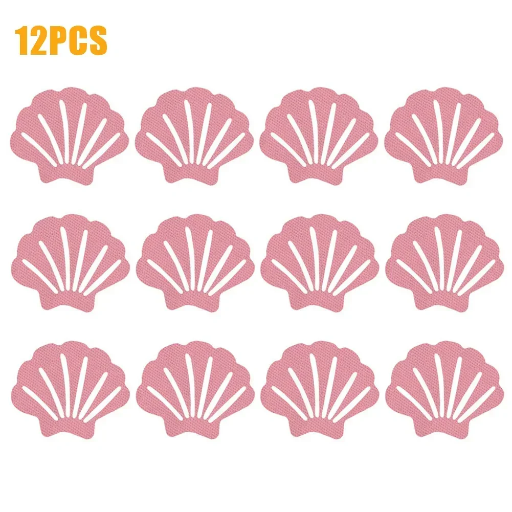 Shell Shape Anti Slip Stickers Bath For Barefoot Tread Waterproof Adhesive Backing 12 Pieces Clear / Pink / Blue