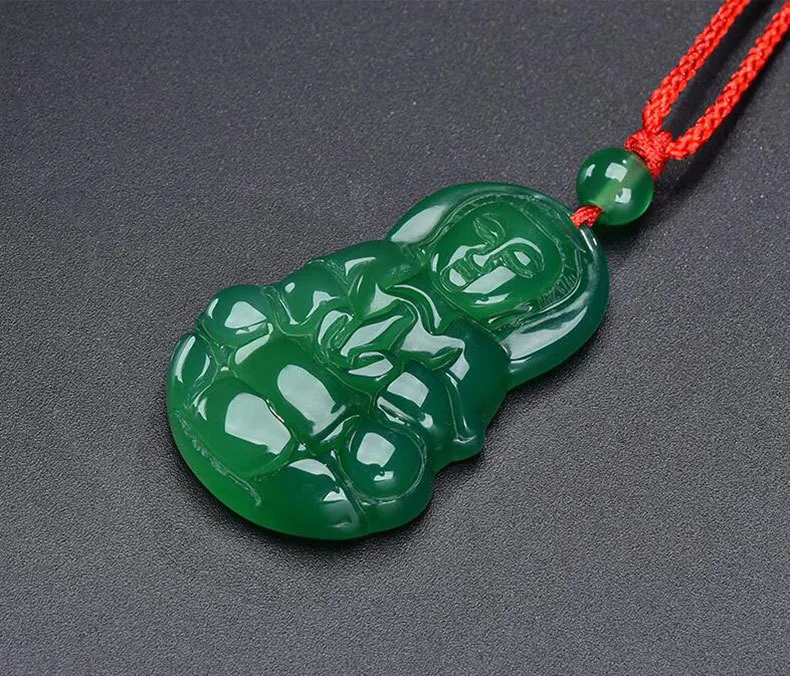 Natural Agate Ice Transparent Chrysoprase Guanyin Pendant Men's Safe Wild Pendant