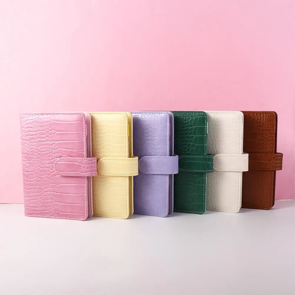 مذكرات جدول الأعمال بولي Leather جلد التمساح نمط حلقة الموثق A6 دفتر المفكرة غطاء فضفاض ورقة غطاء الموثق غطاء للكمبيوتر الدفتري