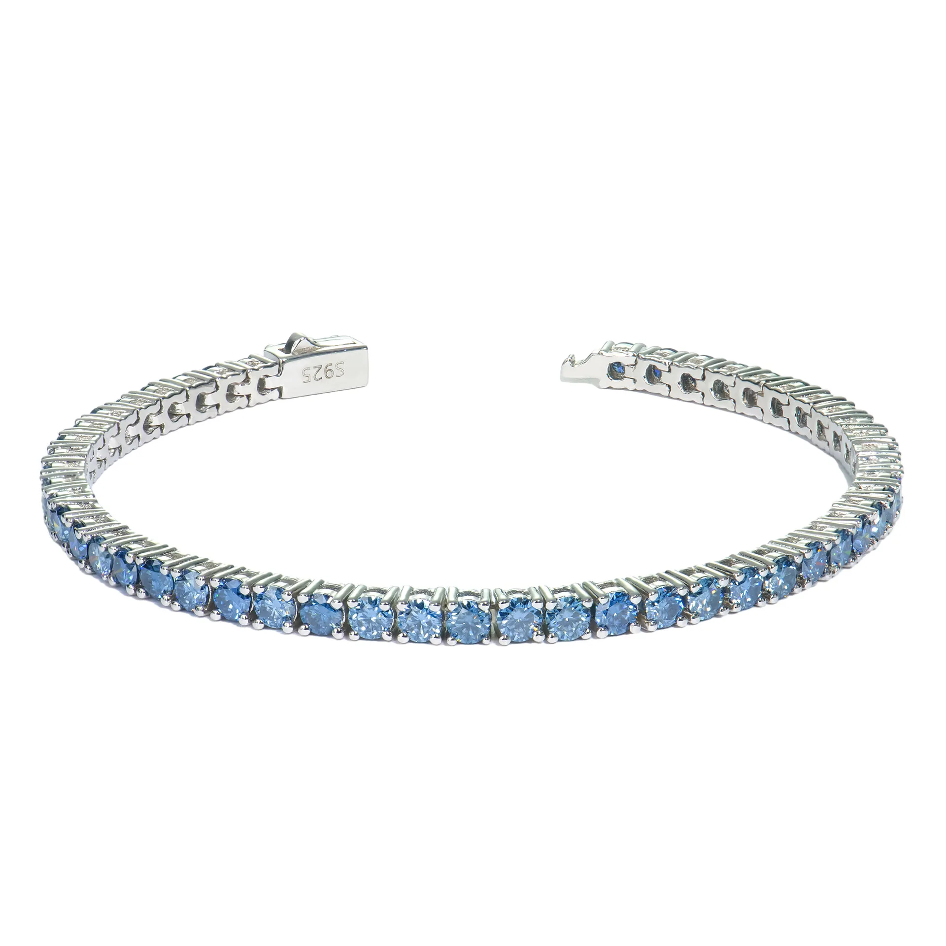 

5mm Royal Blue 925 Silver Tennis Bracelet Women's Accessories Bracelet Jewelry