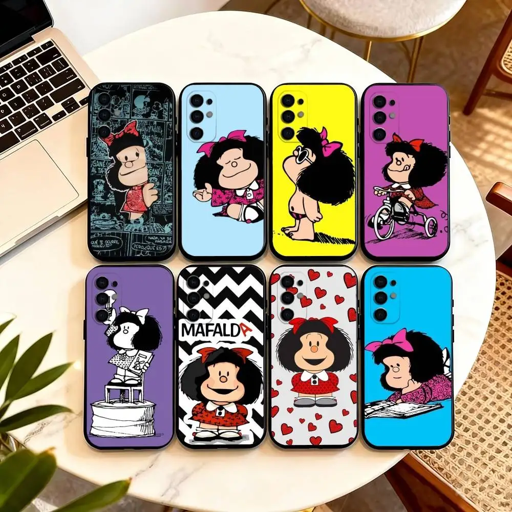 Mafalda C-Cartoon  Phone Case For Samsung S25,S24,S21,S22,S23,S30,Ultra,S20,Plus,Fe,Lite,Note,10,Black Cover