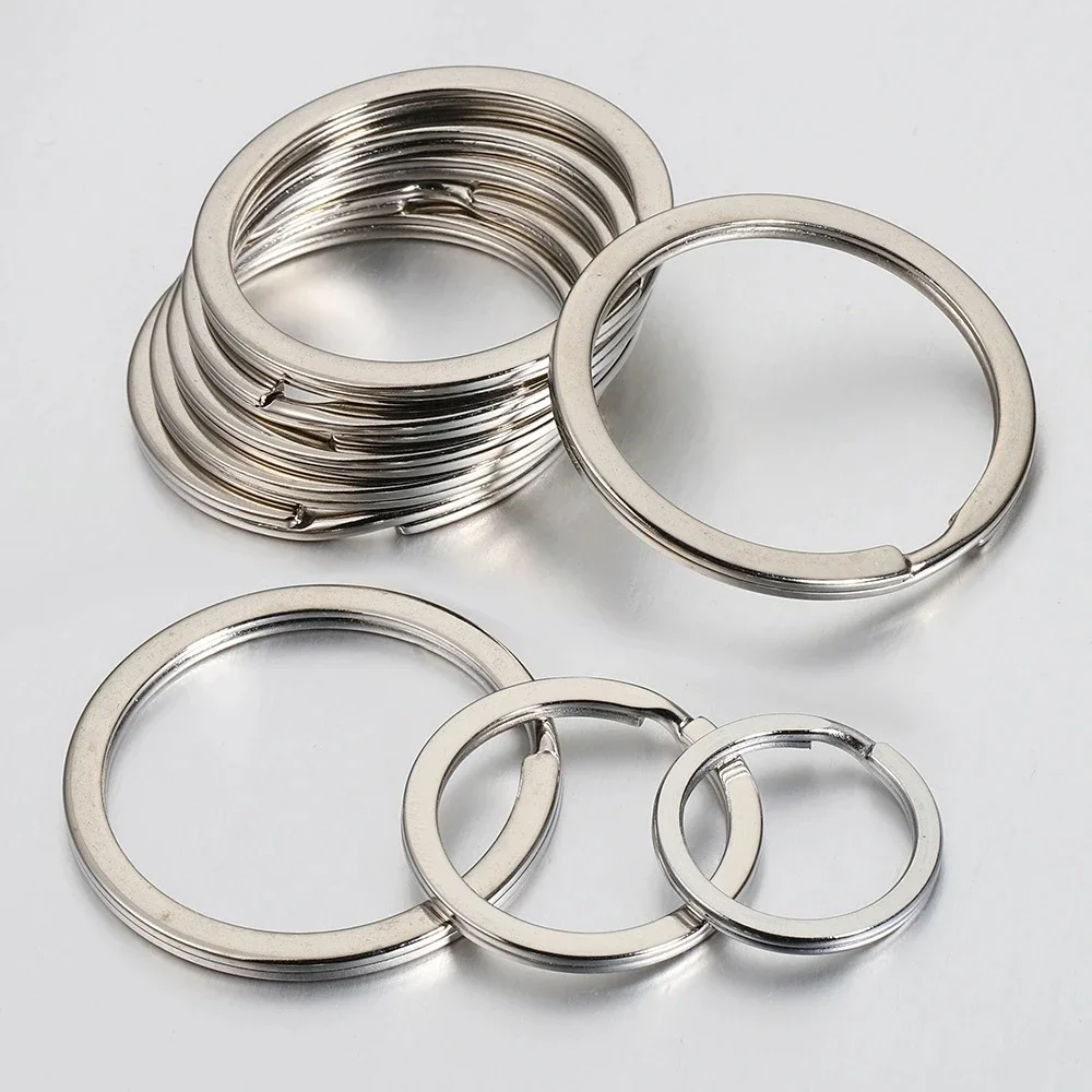 350pcs Stainless Steel Key Ring 25mm Round Flat Line Split Rings Keyring For Jewelry Making Keyfob DIY Keychains