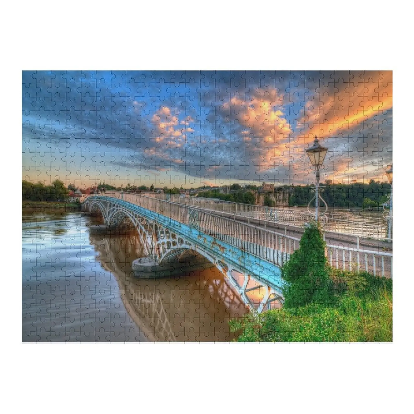 

The Old Wye Bridge and Chepstow Castle Jigsaw Puzzle Customized Toys For Kids Picture Puzzle