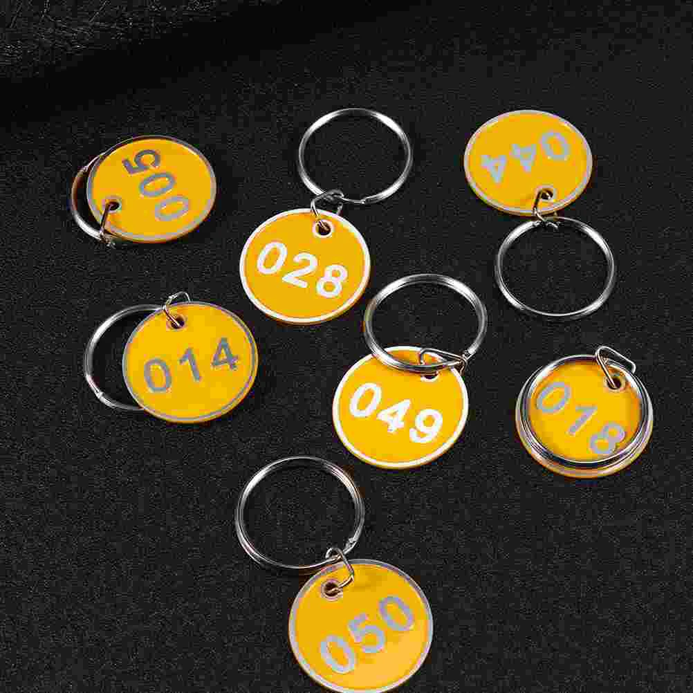 50 Pcs Storage Tags Key Ring Labels Luggage ID License Plate Metal Number Plates