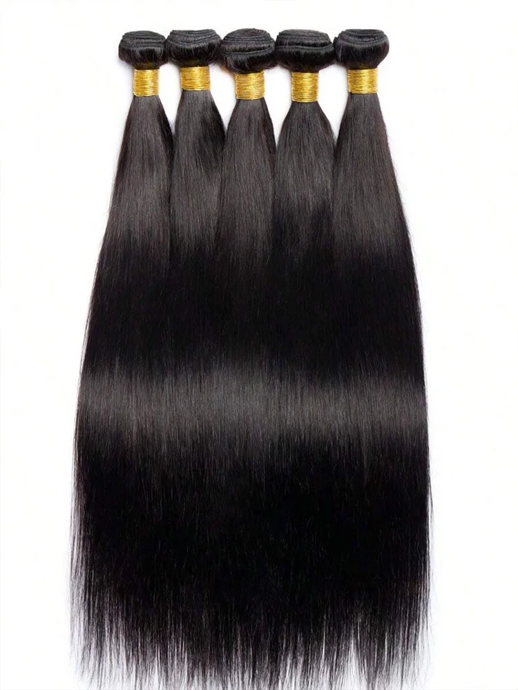 Pacotes longos e retos 12-42 Polegada extensão do cabelo natural cor preta pacotes de cabelo humano para mulheres pacotes preto natural