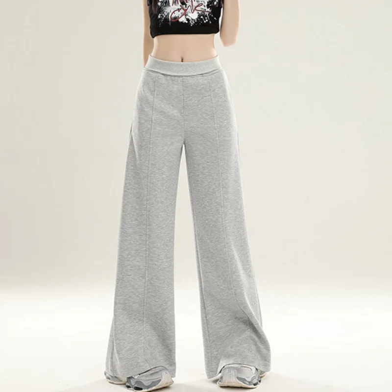 

Deeptown Baggy Y2k Grey Sweatpants Woman Casual Vintage Korean Fashion Wide Leg Pants Sports High Waist Basic Loose Trousers